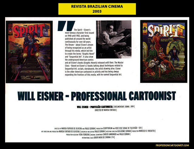 "Will Eisner - Professional Cartoonist" - Revista Brazilian Cinema - 2003