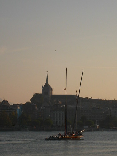 Switzerland - Genève - Cathedral &amp; boat