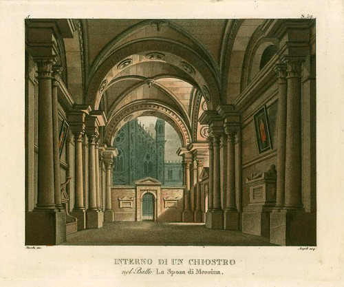 004- Interior de un claustro en el baile La novia de Messina-1827