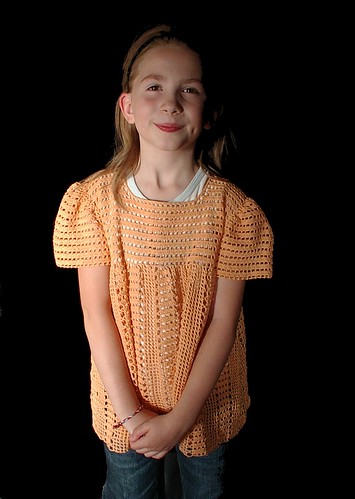 image 2 orange crochet shirt