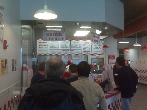 Waiting in Line at Five Guys