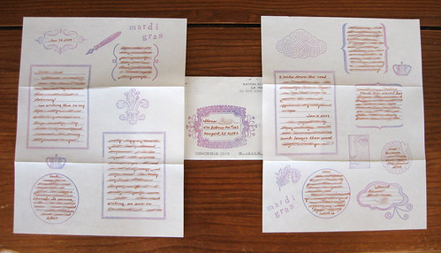 Hand-stamped hand-made stationery