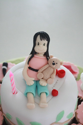 Girl &amp; Teddy on a cake