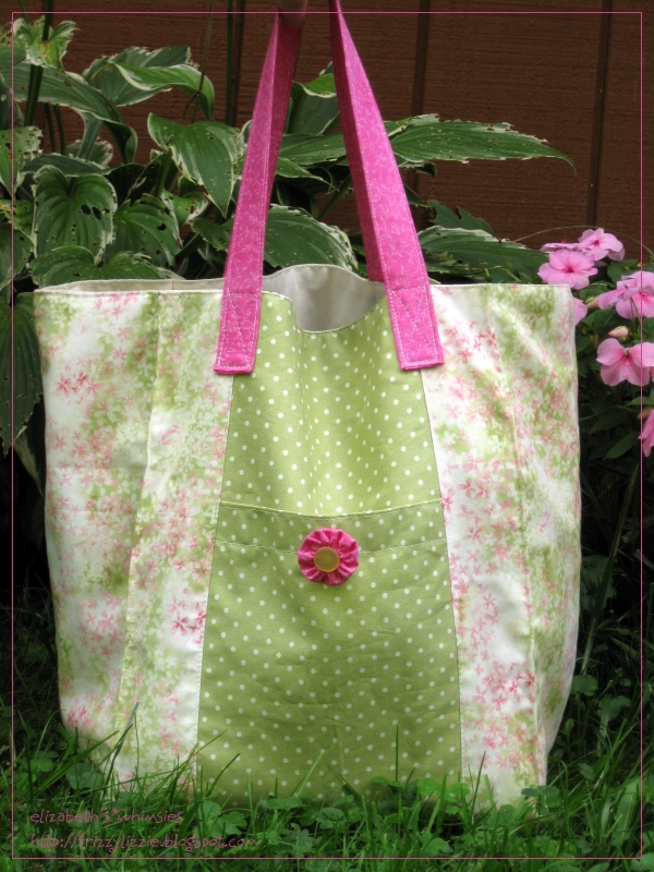 Jane Market Bag in pinks and greens