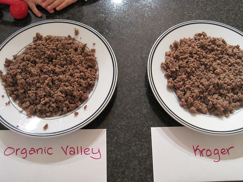 Kroger Ground Beef vs. Organic Prarie