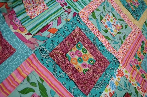 Ragged squares quilted 1
