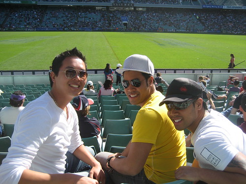 Me, Chris, and Jeff at the Roosters Rugby Game