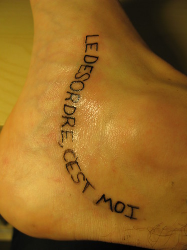 Do not try this home tattoo removal yourself. tattooing yourself at 3am,