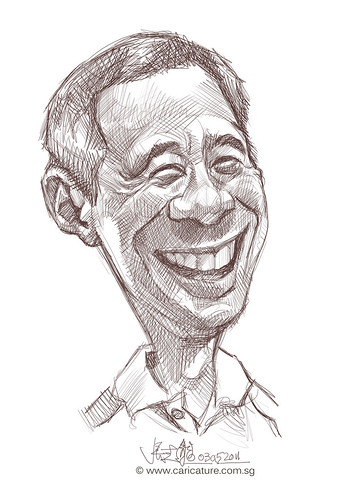 Digital caricature of Singapore Prime Minister Lee Hsien Loong - 1