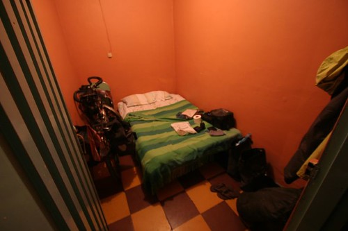 My tiny "prison cell" room in TimbÃ­o village, southern Colombia.