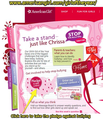 Anti-Bullying Campaign: American Girl of the Year 2009 website