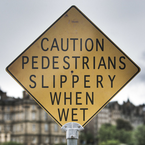 slippery when wet sign. When Wet funny sign