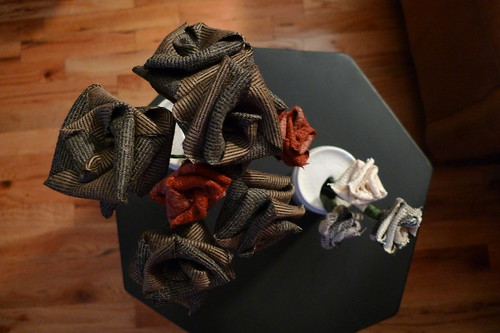 recycled fabric roses