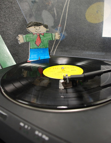 Flat Stanley on the LP turntable