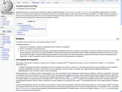 Sustainopreneurship - Wikipedia Screenshot