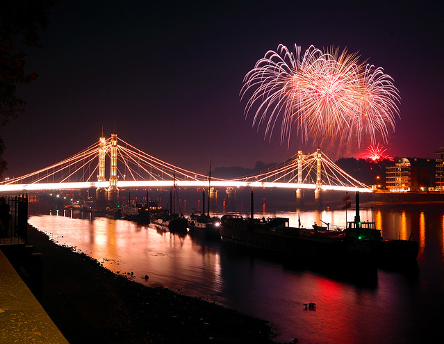 Fireworks over Albert Bridge