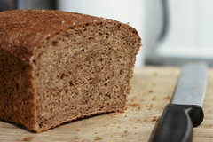 No Knead Whole Wheat Bread from a Tin
