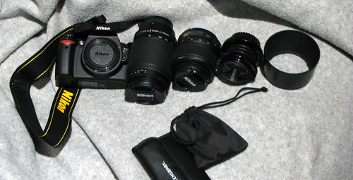 nikon d60 kit. My new Nikon D60 kit photo. This is my brand new, hasn#39;t-even-been-turned-on-yet camera and lenses: Nikon D60 body; AF Nikkor 70-300mm; AF-S Nikkor 18-55mm,