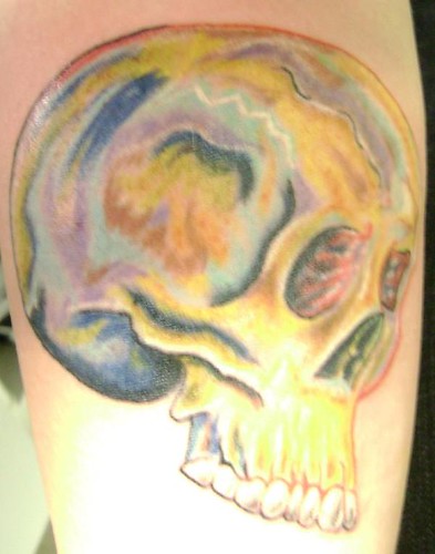 colorful skull tattoos