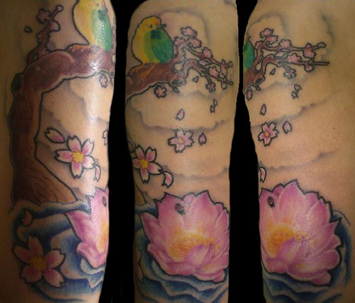 Half Sleeve tattoo Flower tattoo