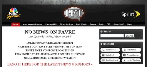 No News On Favre - ProFootballTalk.com - 07/26/09
