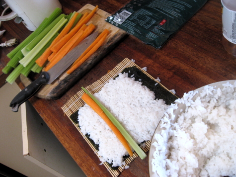 Making sushi for my birthday party, tonight