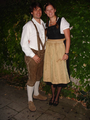 Meghan and Stefan in their Bavarian garb