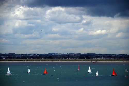 boats in dublin bay, as seen from howth