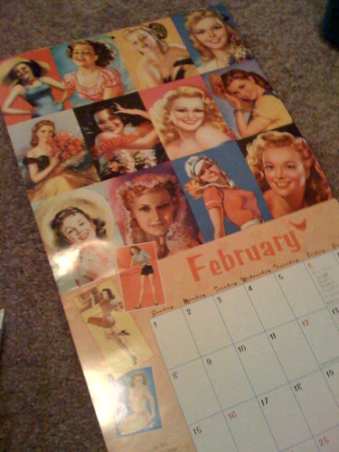 Pin-up page in old calendar