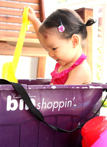 cooling off in the shopping bin!