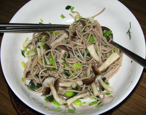 Soba Noodles with Shimeji Mushrooms