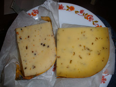 The cheeses we got from Tinahely Show - mmmmm...