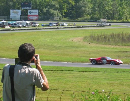 Mike taking pictures in the esses at Lime Rock