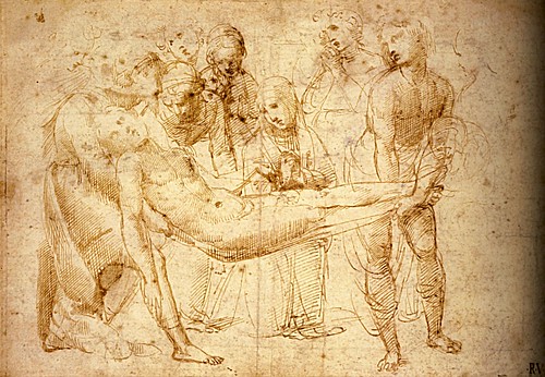 1507  Raphael    Studies for the EntomBibliothиque municipaleent, The EntomBibliothиque municipaleent  Pen and brown Ink  21,3x32 cm  Londres, British Museum