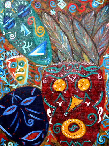 african masks paintings. African Mask Painting