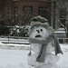 Sad snowman on Commonwealth Ave.