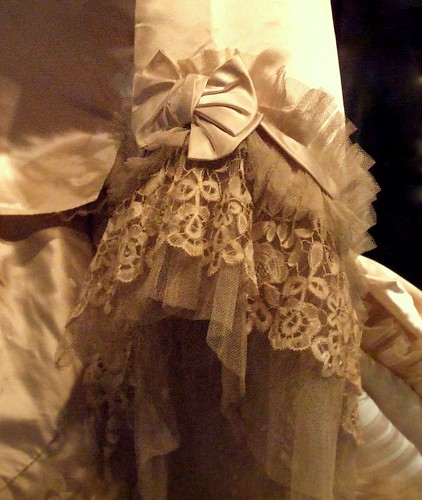Detail from wedding dress E Gill about 1870