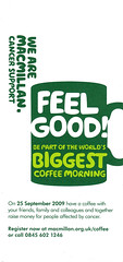Macmillan's World's Biggest Coffee Morning leaflet