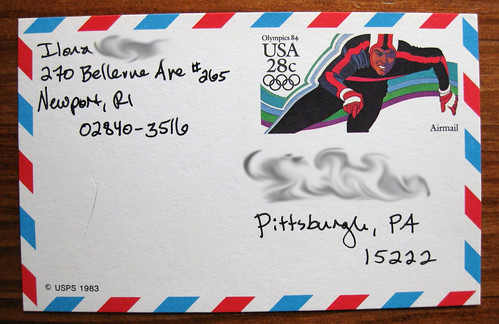 1983 Olympics airmail postcard