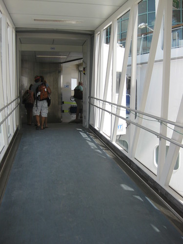 Heading up the gangway
