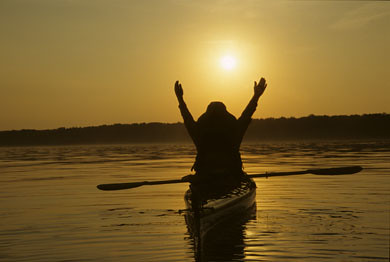 kayaking sunset