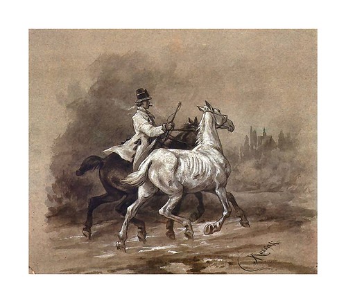016-Krakowiak luzakiem con un caballo 1665-acuarela-Juliusz Kossak