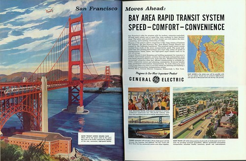 BART crosses the Golden Gate Bridge (1961)