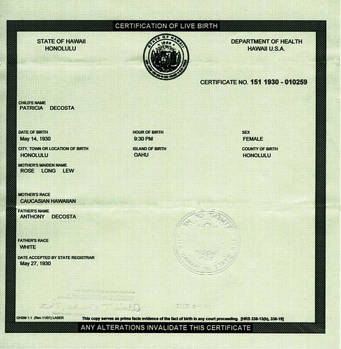 hawaii birth certificate obama. barack obama birth certificate