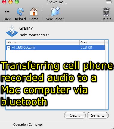 Transferring cell phone recorded audio to a Mac computer