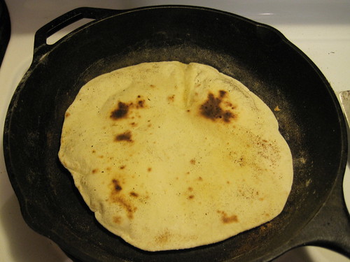 Tortilla after being flipped