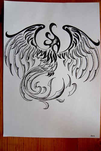 Dibujo de ave fenix tattoos