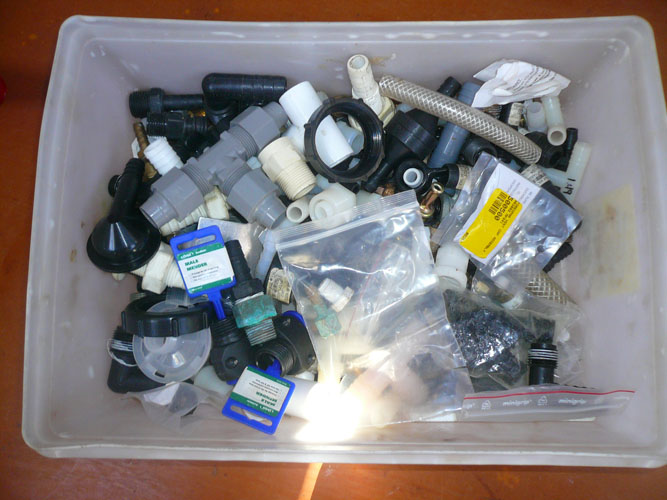A box of misc plumbing parts.  Always handy to have around though it's usually other boats that I end up helping with this stuff.