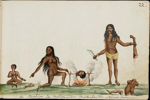 cannibal natives cooking human