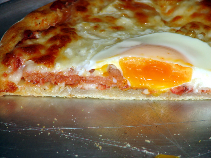 Spam and Egg Pizza
